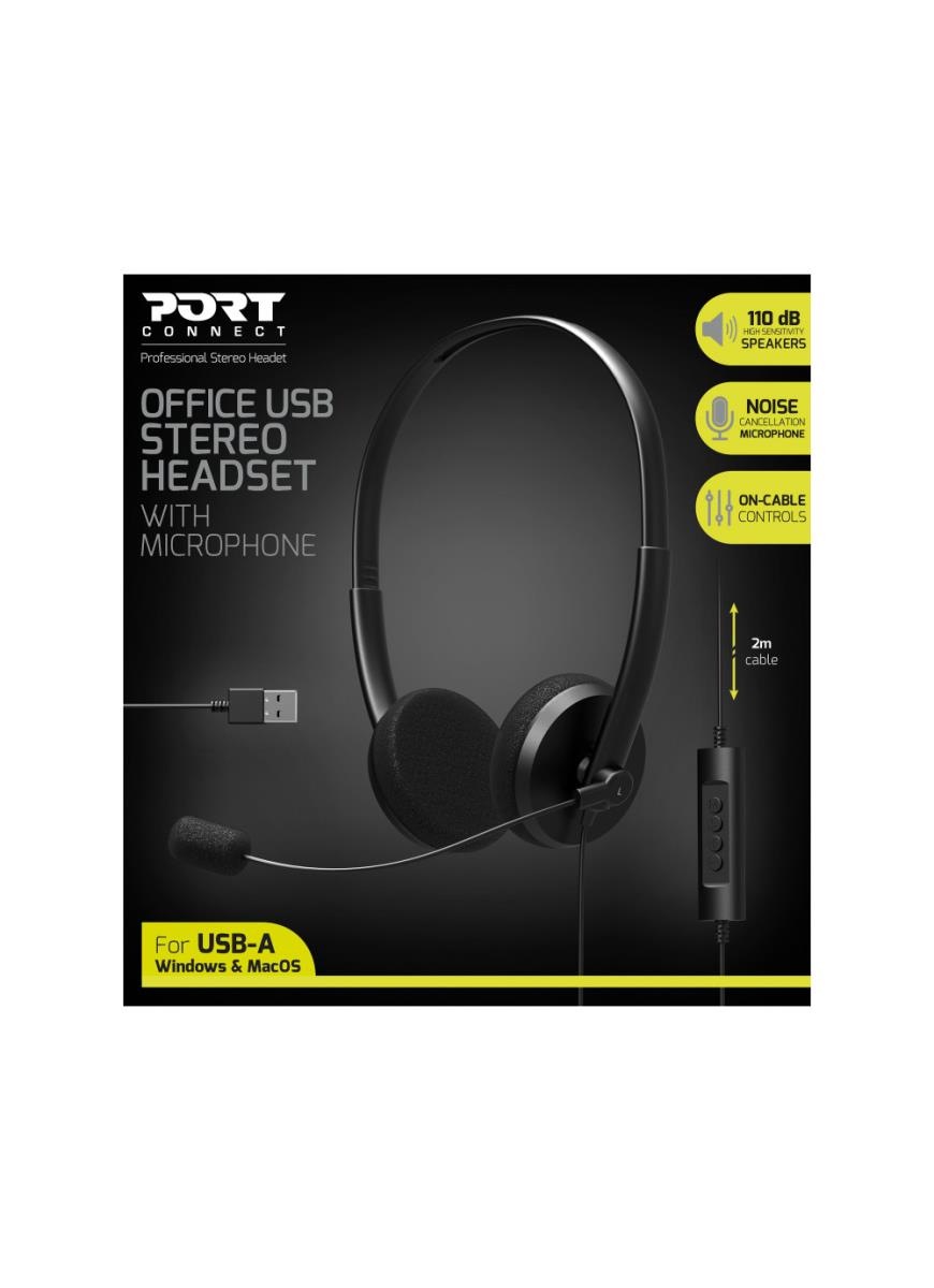 Office Headset - Stereo - USB-a - Black - With Microphone