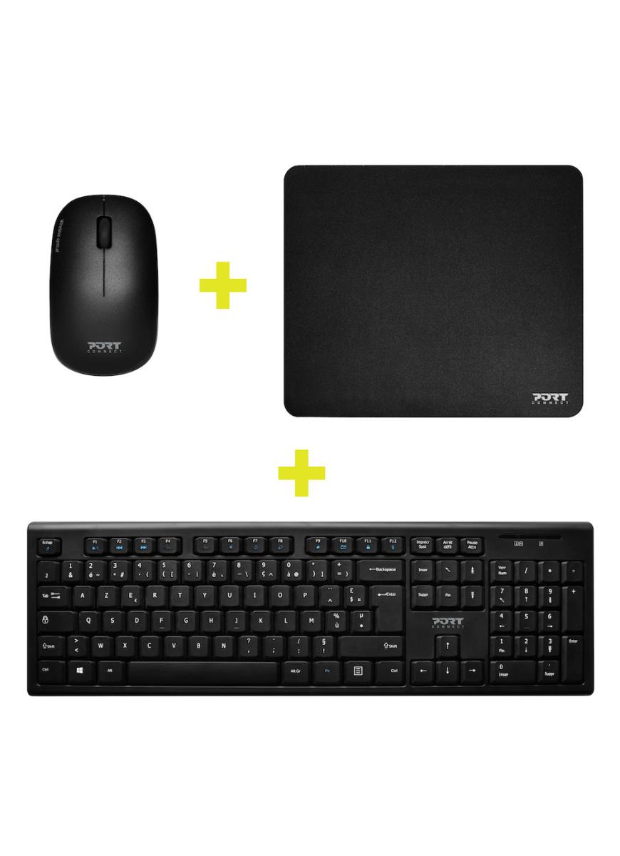 Essential Wireless Pack: Keyboard + Mouse + Mouse Pad - Qwerty Uk