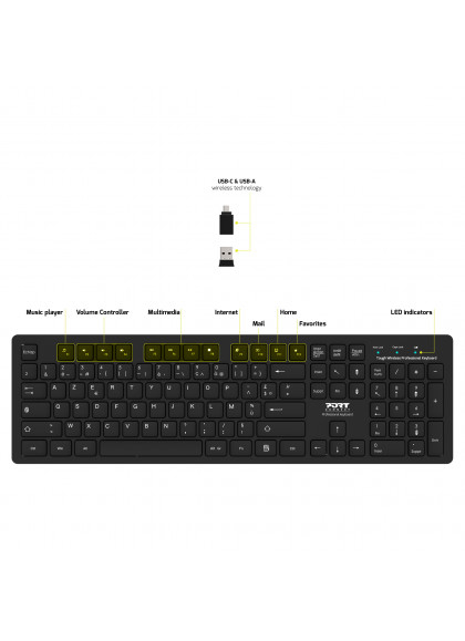 Office Keyboard Tough Wireless - Azerty French