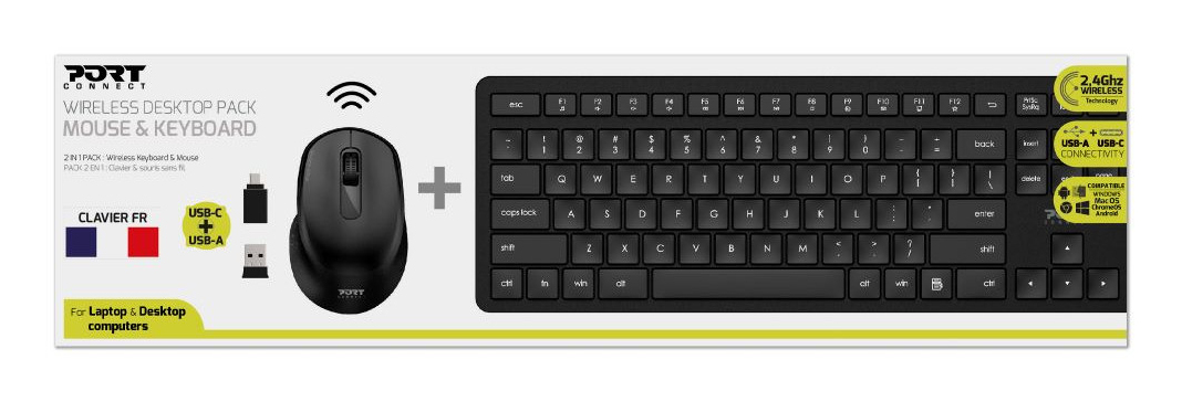 Wireless Desktop Pack - Mouse & Keyboard - Qwerty US