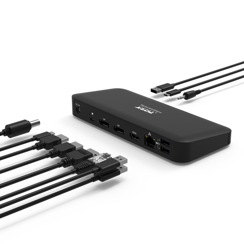 USB-C 3X4K OFFICE DOCKING STATION - 3x USB-A / USB-C / 2x DP / HDMI / Gbe / Combo 3.5mm - 85W USB Power Delivery - EU
