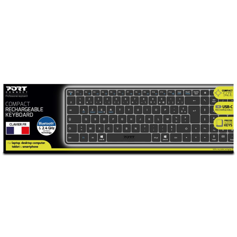 Bluetooth wireless COMPACT keyboard - Azerty French