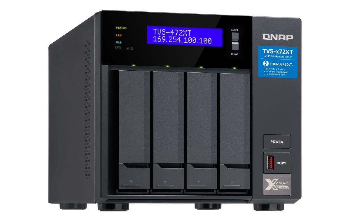 NAS - TVS-472XT-PT-4G - 4 Bay Pentium - 4GB DDR4 - 2 GigaLan 1x 10Gbase-Tport