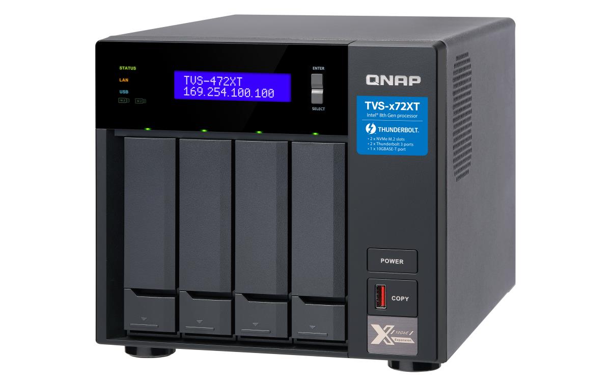 NAS - TVS-472XT-PT-4G - 4 Bay Pentium - 4GB DDR4 - 2 GigaLan 1x 10Gbase-Tport