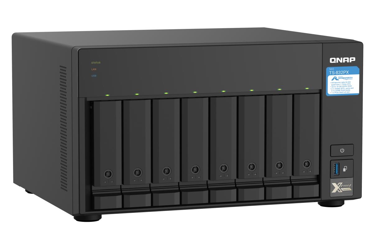TS-832PX-4G 8 Bay 1.7GHz QC 8GB DDR4 2x 10GbE SFP + LAN + 2x 2.5GbE