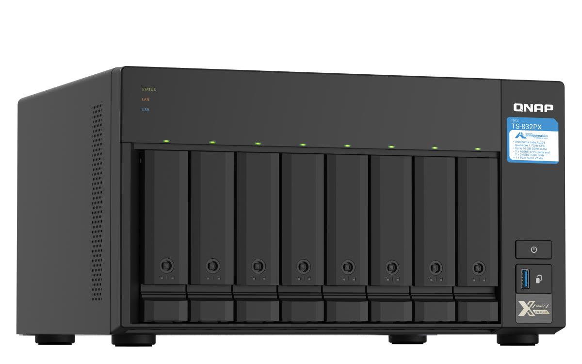 TS-832PX-4G 8 Bay 1.7GHz QC 8GB DDR4 2x 10GbE SFP + LAN + 2x 2.5GbE