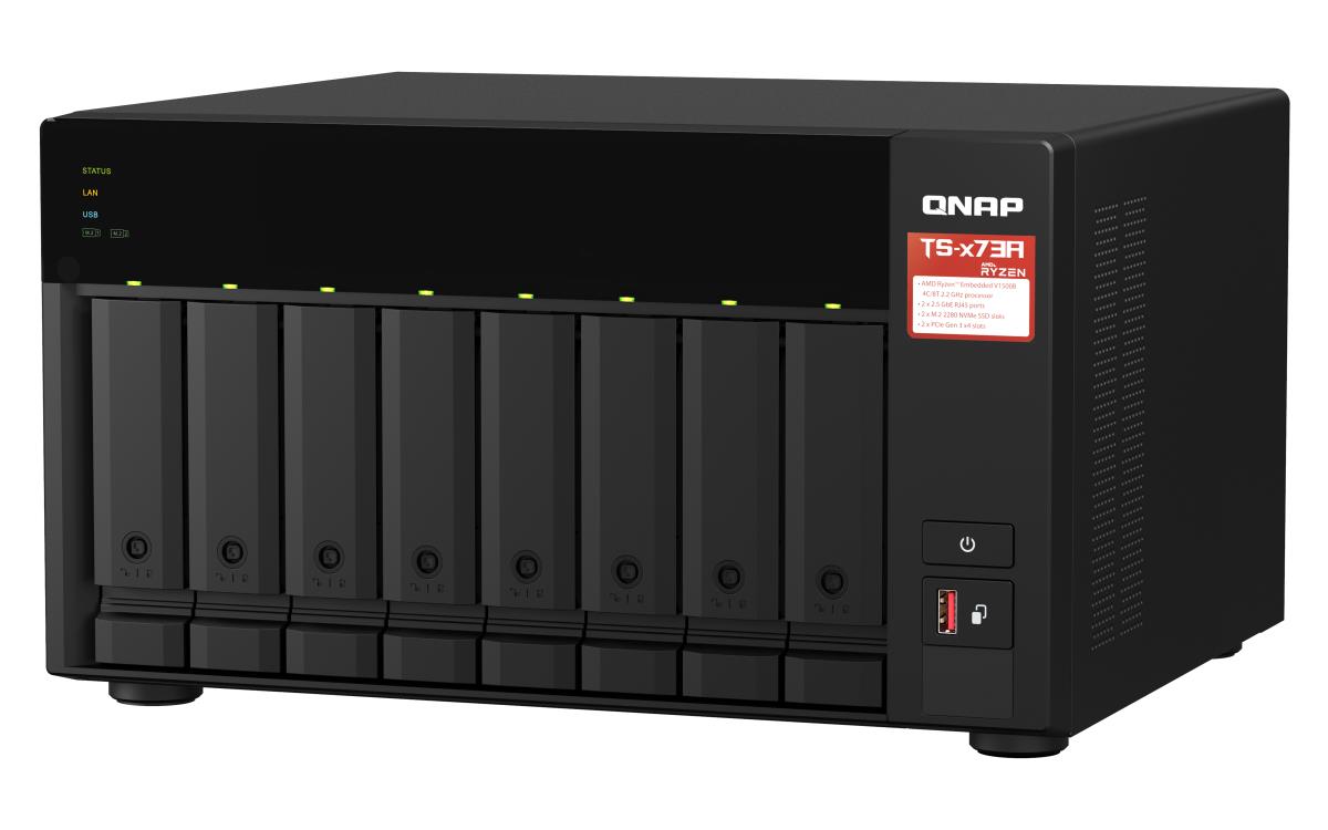 NAS - TS-873A-8G - 8 Bay - Ryzen V1500B - 8GB DDR4 - 2x 2.5GbE - optional 10GbE exp