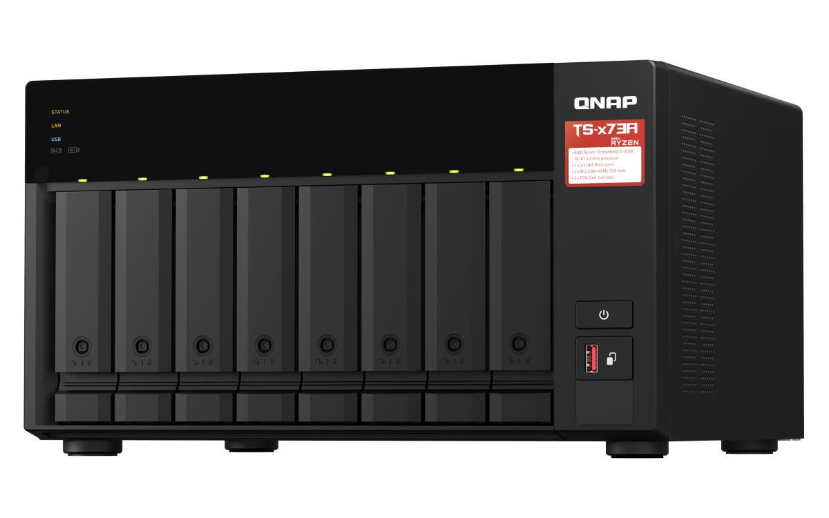 NAS - TS-873A-8G - 8 Bay - Ryzen V1500B - 8GB DDR4 - 2x 2.5GbE - optional 10GbE exp