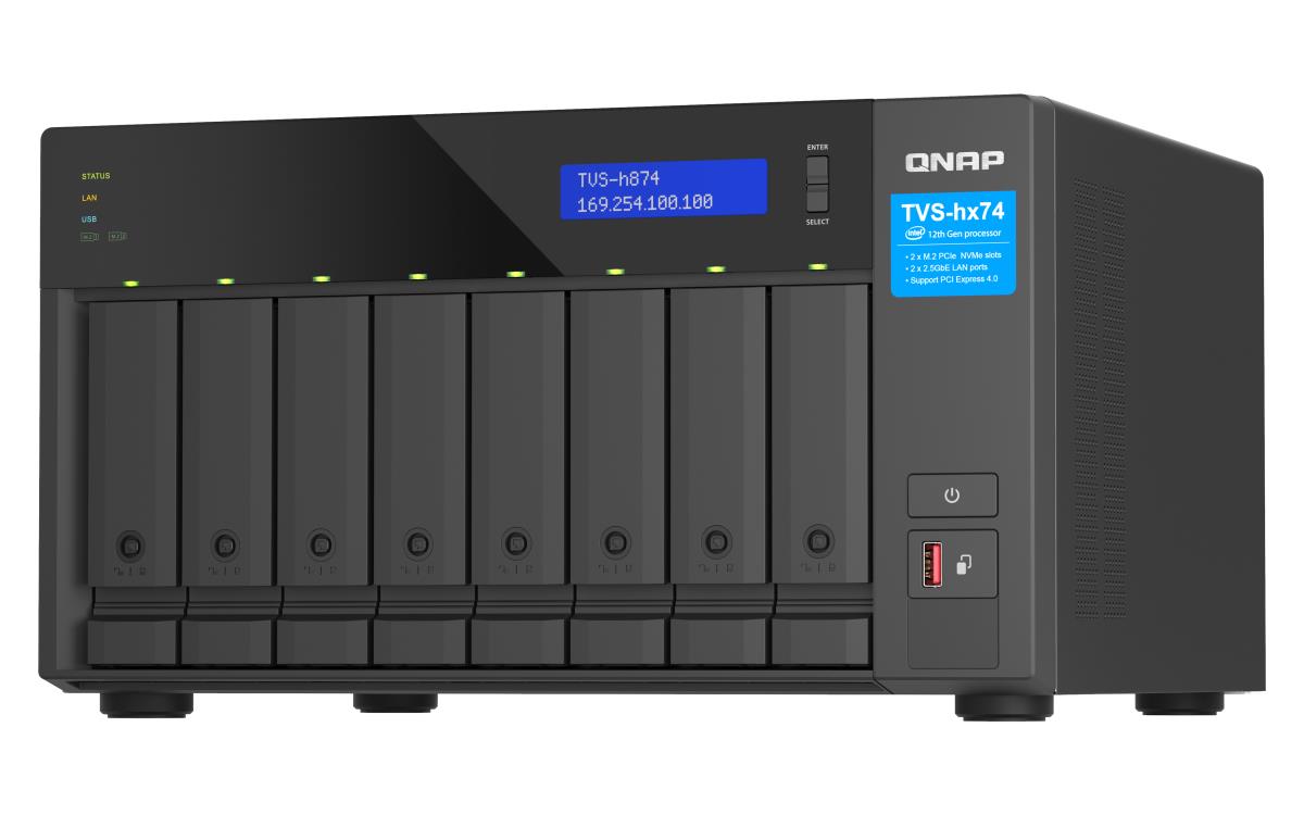 NAS - 8-bay QuTS hero i7 12-core /20-thread 32GB SO-DIMM DDR