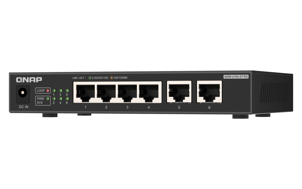 Switch - QSW-2104-2T-R2 - 4-port 2.5GbE and 2-port 10GbE Multi-Gig unmanaged