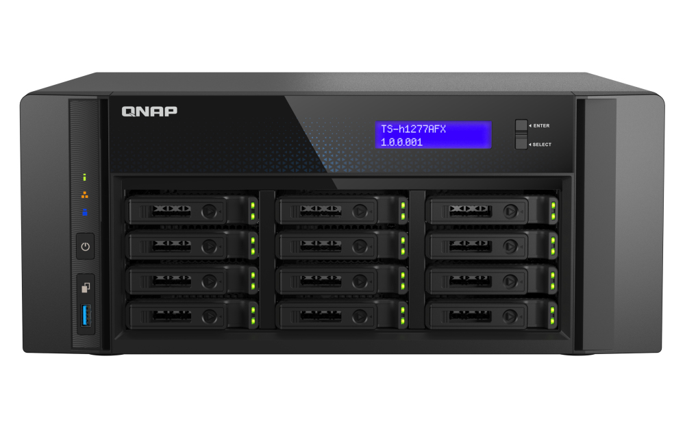 NAS - TS-H1277AFX-R7-32G - 12x 2.5in SATA 6Gb/s - AMD Ryzen 7 9000 Series 8C/16T 3.8 GHz - 5.5 GHz 32GB UDIMM DDR5 ECC