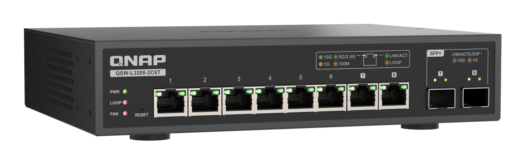 Switch - QSW-L3208-2C6T - 6 Ports 10GBPS 2 Ports 10G SFP+/NBASE-T Combo