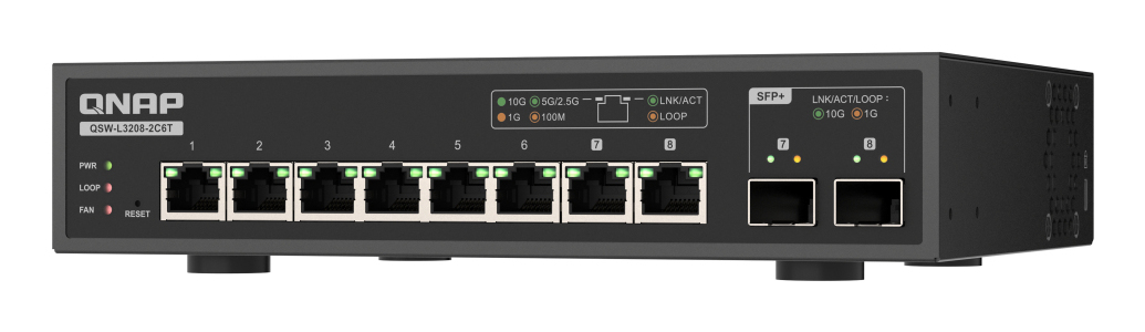 Switch - QSW-L3208-2C6T - 6 Ports 10GBPS 2 Ports 10G SFP+/NBASE-T Combo