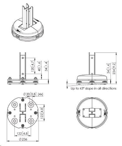 Floor Mounting Plate Pff 7965, 1 Pole For Puc 29