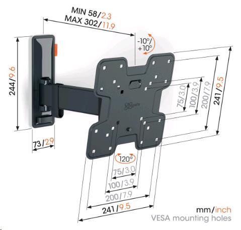 Tvm 3225 Full Motion Small Wall Mount