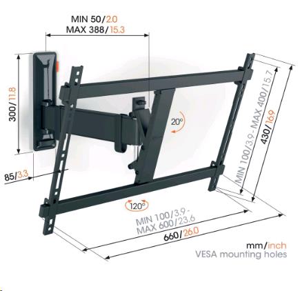 Tvm 3625 Full Motion Large Wall Mount
