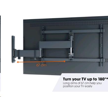 Tvm 3645 Full Motion+ Large Wall Mount - Black