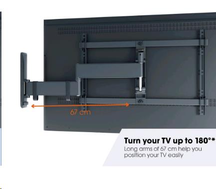 Tvm 3645 Full Motion+ Large Wall Mount - White