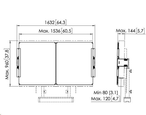Rise A216 Whiteboard Set 65in Motorized Display Lift Floor/wall