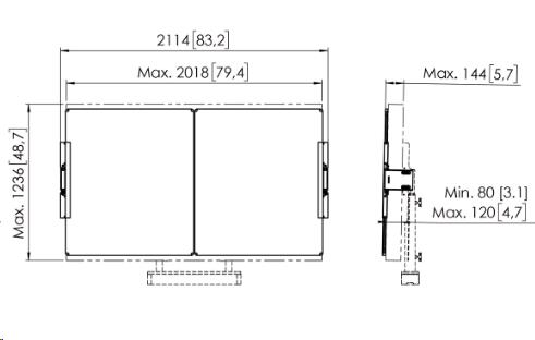 Rise A218 Whiteboard Set 86in Motorized Display Lift Floor/wall