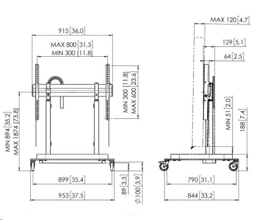 Rise 5205 Motorized Display Lift Trolley 50 Mm/s (black, Eu)