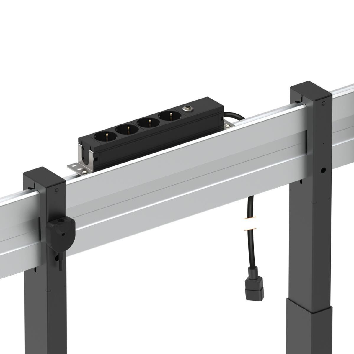 Rise A152 Power Strip + Bracket Black