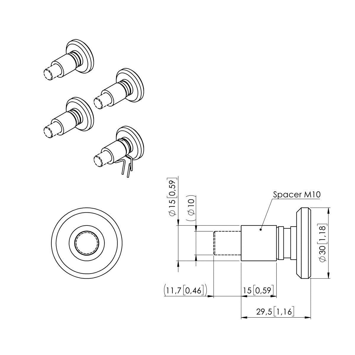 Pla 9308 Extended Mounting Bolts Dvled M6, M8, M10