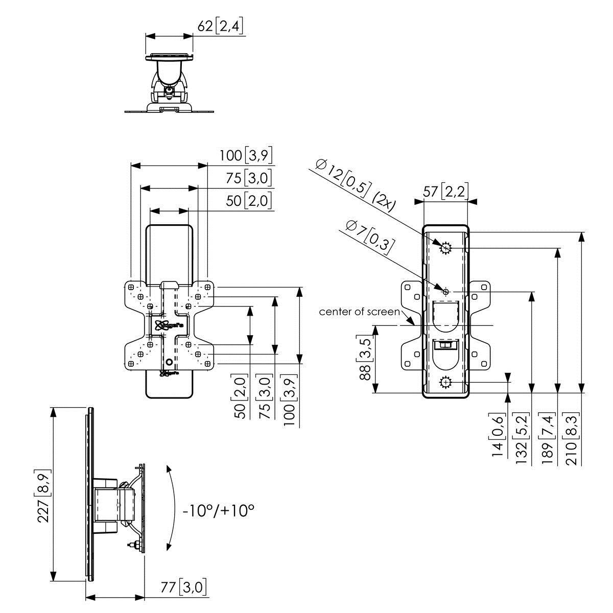 Pfw 1020 Display Wall Mount Turn & Tilt