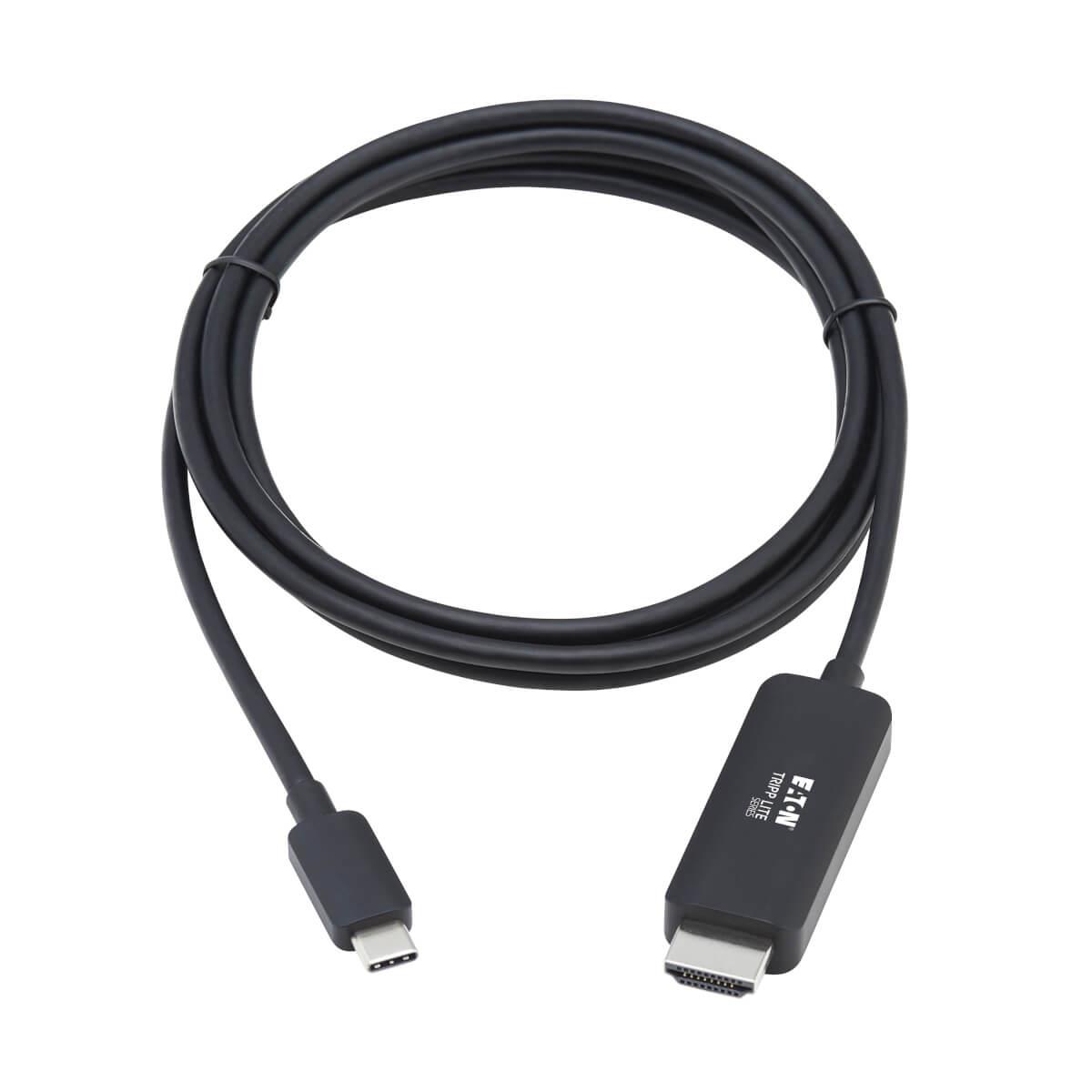TRIPP LITE USB-C to HDMI Active Adapter Cable (M/M), 4K 60 Hz, HDR, HDCP 2.2, DP 1.4 Alt Mode, 1.8m Black