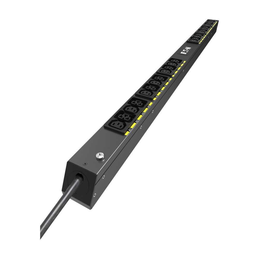 Eaton Basic G4 Rack PDU, 0U, 22.5U, IEC-60309 input, 3m cord, 1ph, 3.7kW, 16A, 200-240V, 24 outlets (12)C13, (12)C39
