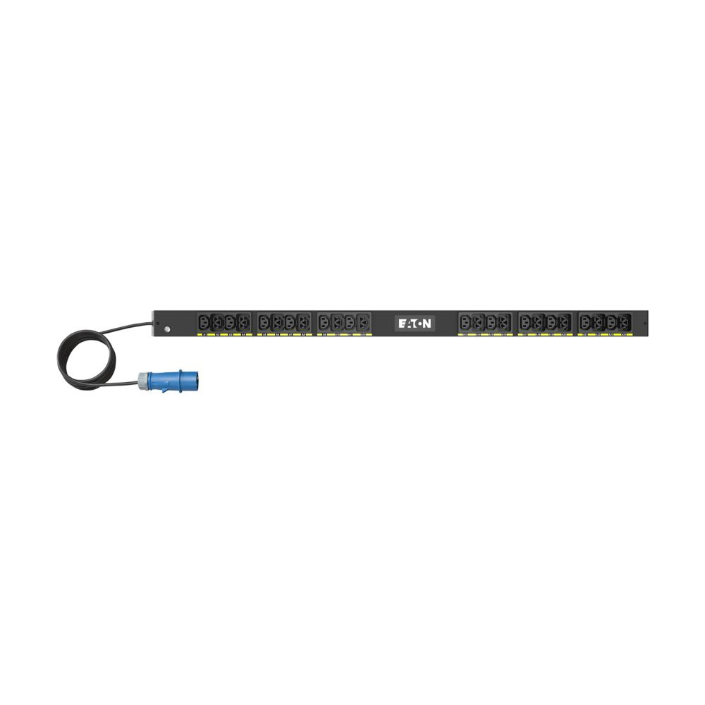 Eaton Basic G4 Rack PDU, 0U, 22.5U, IEC-60309 input, 3m cord, 1ph, 3.7kW, 16A, 200-240V, 24 outlets (12)C13, (12)C39
