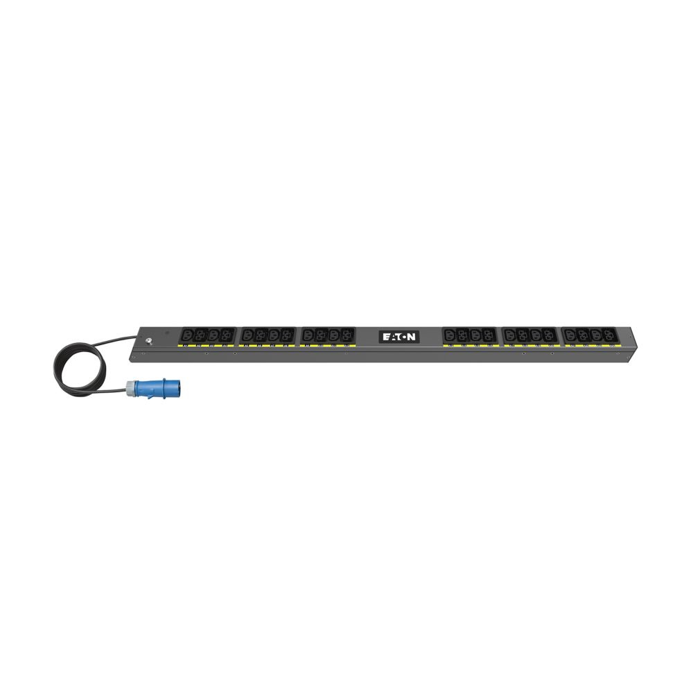 Eaton Basic G4 Rack PDU, 0U, 22.5U, IEC-60309 input, 3m cord, 1ph, 3.7kW, 16A, 200-240V, 24 outlets (12)C13, (12)C39