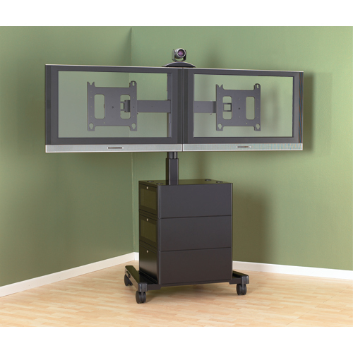 Silver Flat Panel Single Display Cart (pfcus)