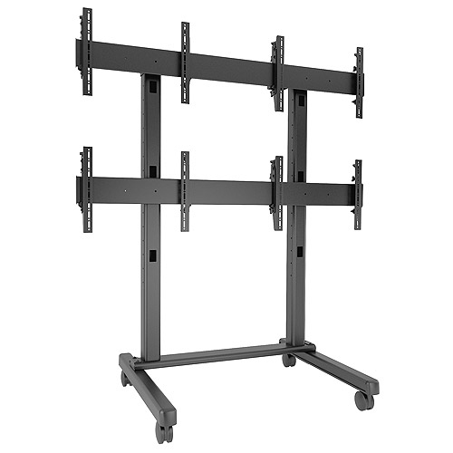 Fusion&trade 2 X 2 Micro-adjustable Large Freestanding Video Wall 40&quot - 60&quot Black Maximum