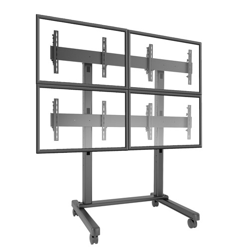 Fusion&trade 2 X 2 Micro-adjustable Large Freestanding Video Wall 40&quot - 60&quot Black Maximum