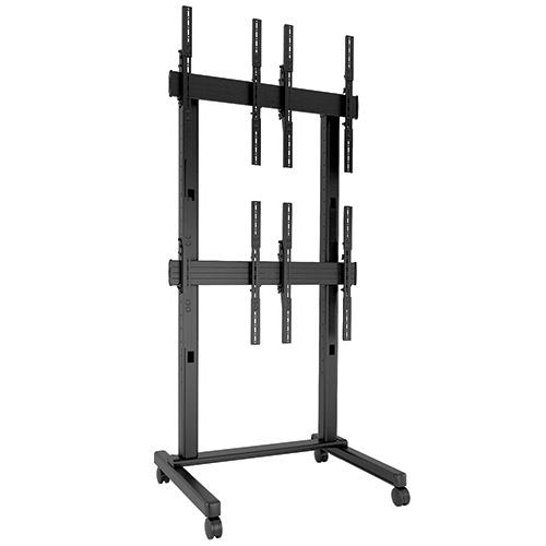 Fusion&trade; 2 X 2 Portrait Micro-adjustable Large Freestanding Video Wall Cart