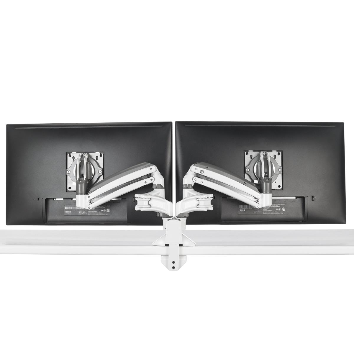 Low-profile Dual Monitor Arm, Desk Mount, White
