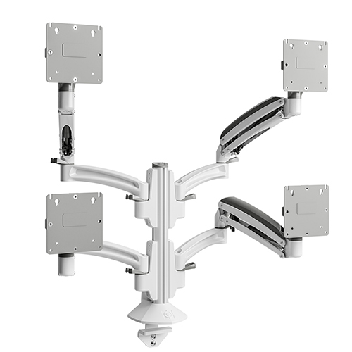 K1 Clmn Mnt 4 Disp Dual 2l Armswht Monitor Mounts