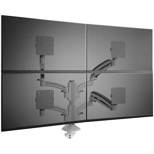 K1 Clmn Mnt 4 Disp Dual 2l Armswht Monitor Mounts