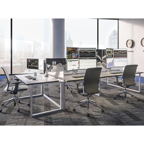 K1 Clmn Mnt 4 Disp Dual 2l Armswht Monitor Mounts