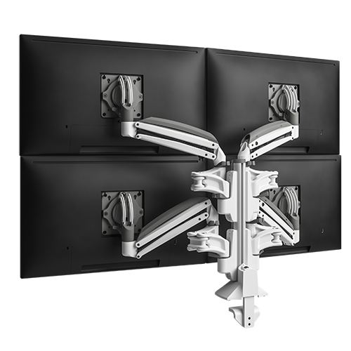 Kx Quad Monitor Arms Desk Mount (w)