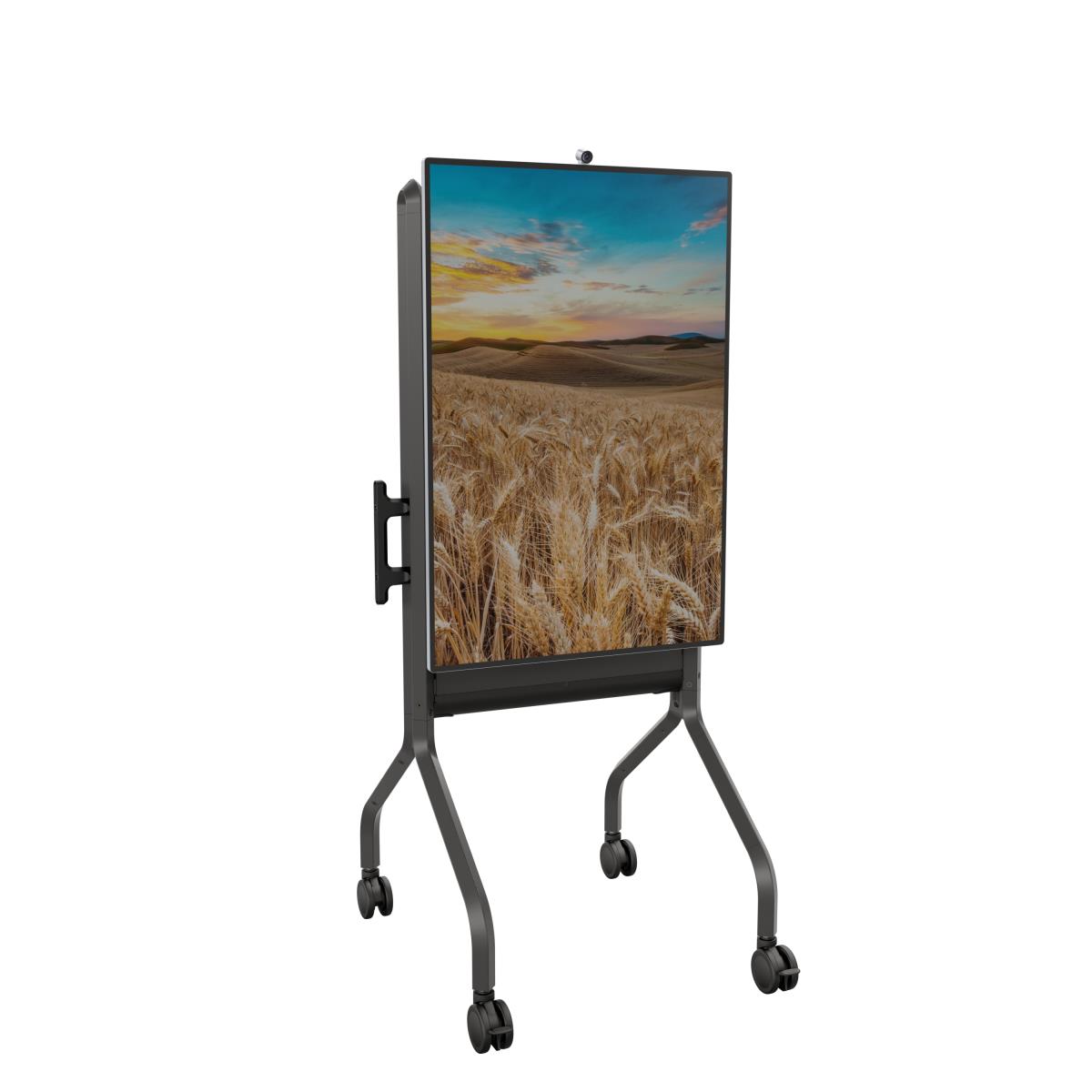 Voyager Manual Height Adjustable Av Cart Black