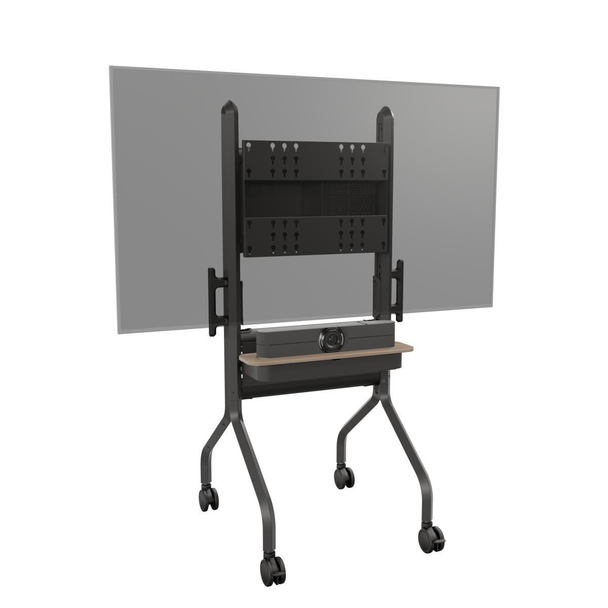Voyager Manual Height Adjustable Av Cart Black