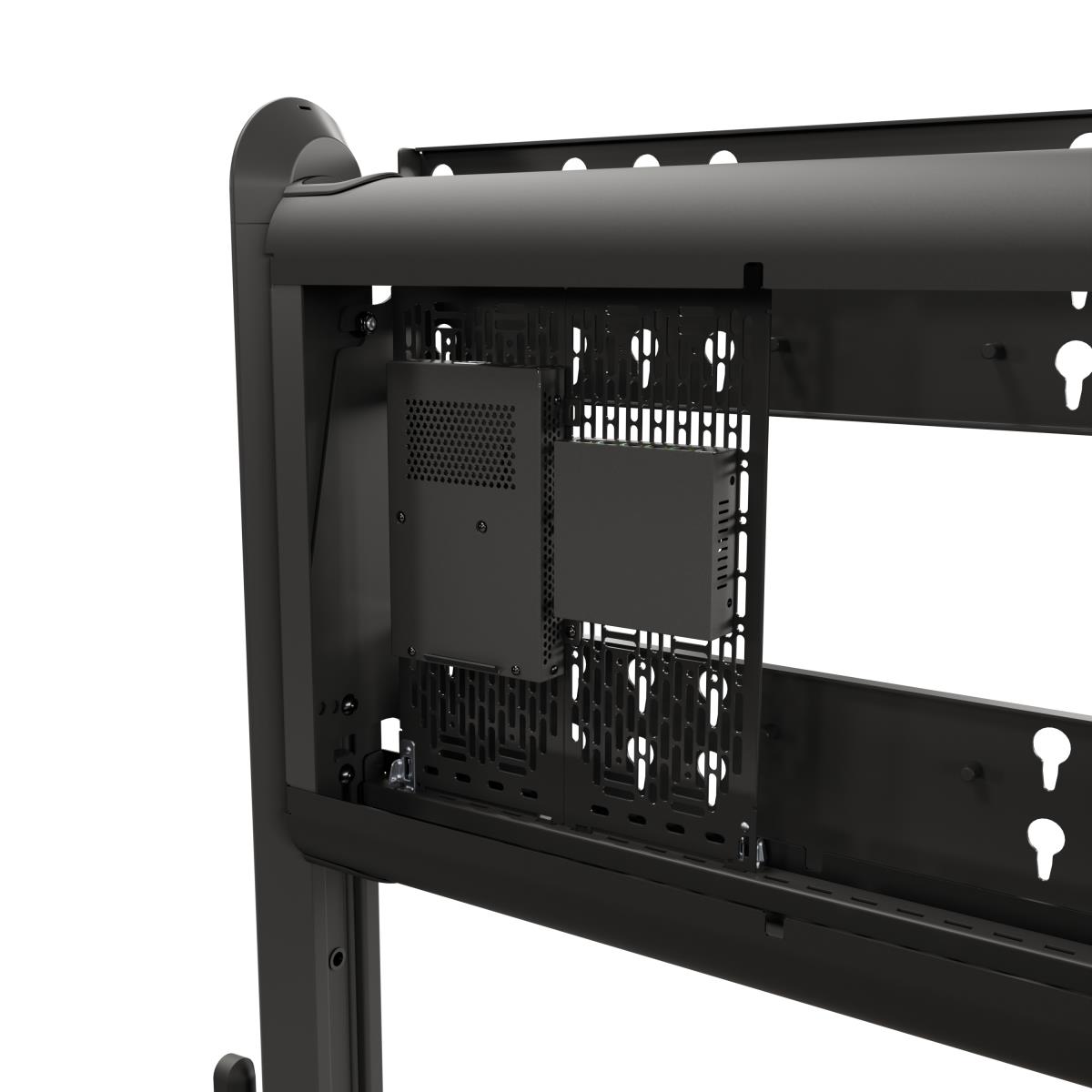 Voyager Manual Height Adjustable Av Cart Black