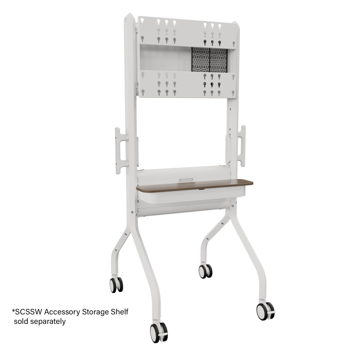 Voyager Manual Height Adjustable Av Cart White
