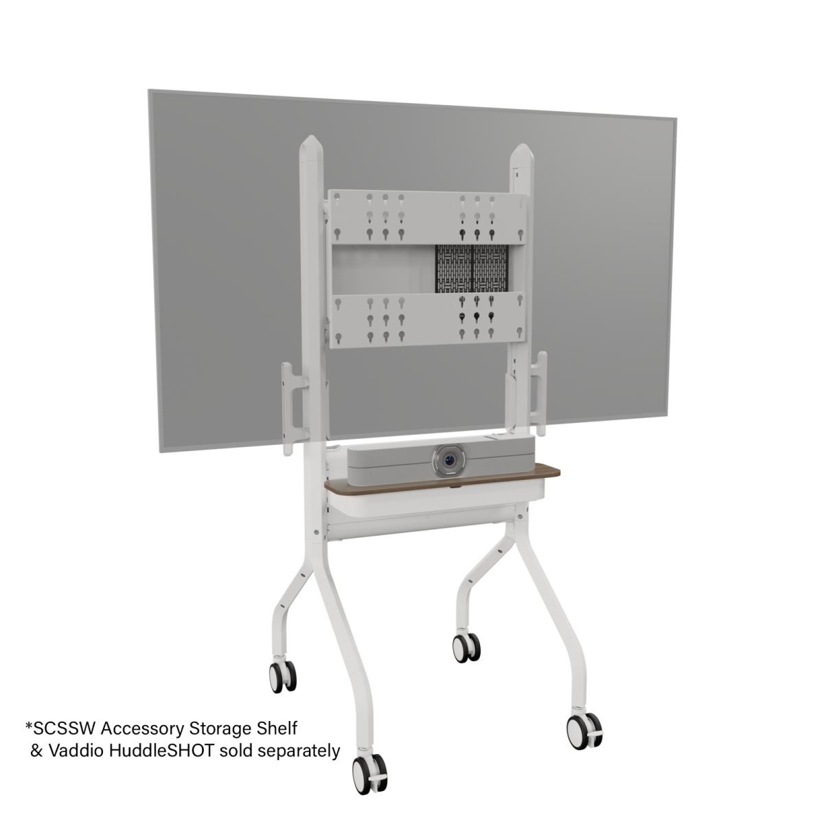 Voyager Manual Height Adjustable Av Cart White
