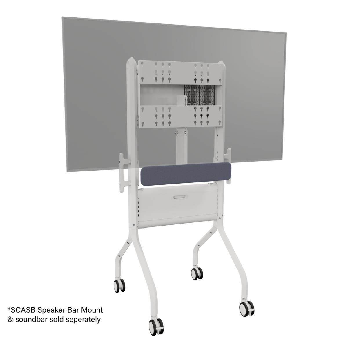 Voyager Manual Height Adjustable Av Cart White