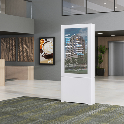 Impact Floor Standing Back-to-back Kiosk