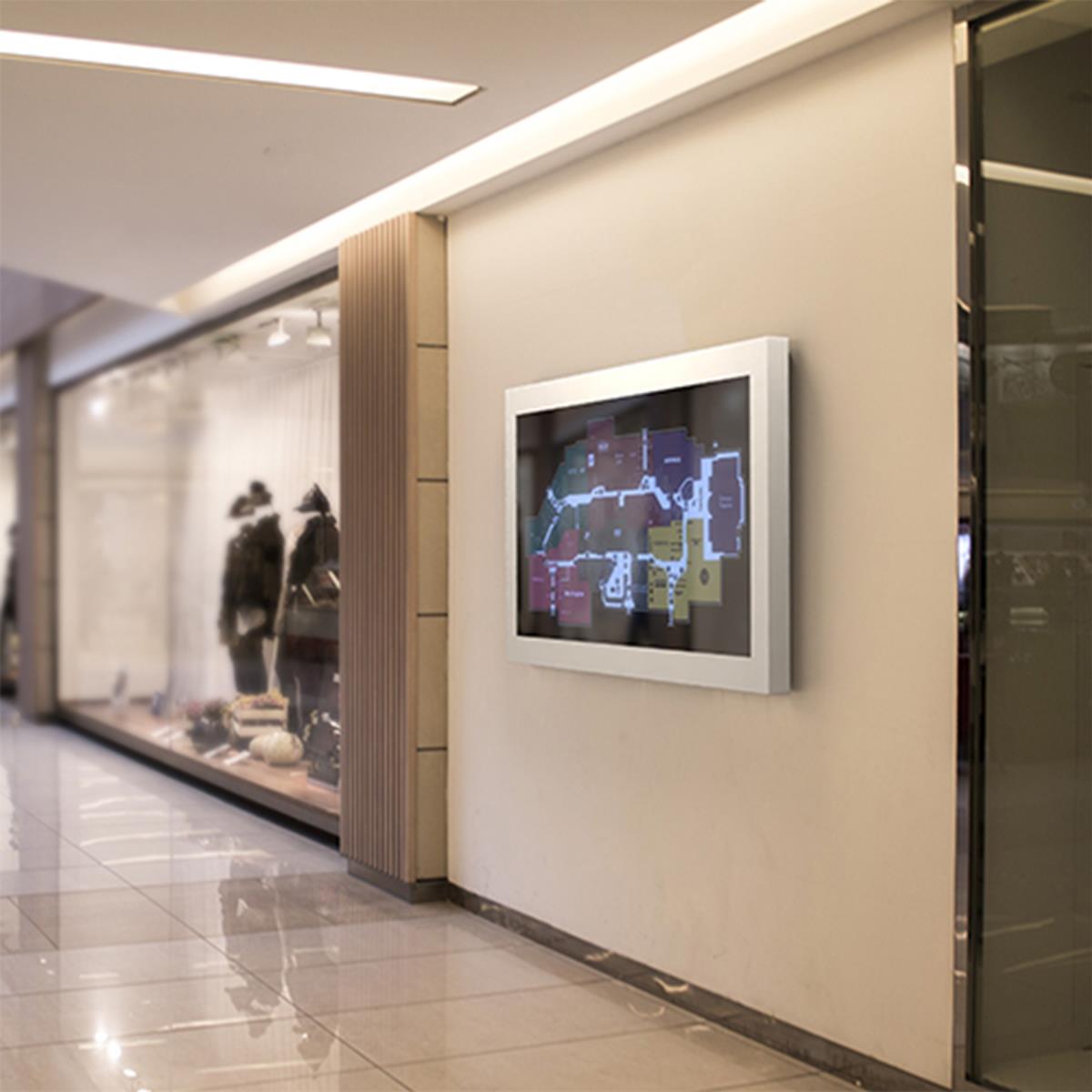 Landscape On-wall Kiosk White 75in