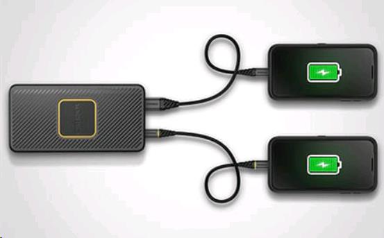 Power Bank 15k Mah USB Ac 18w USB Pd + Wireless 10w Black